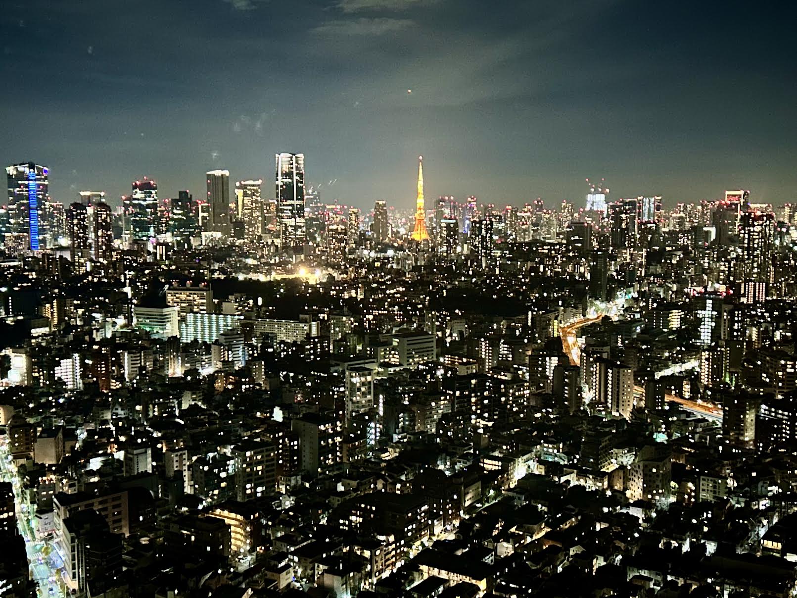 東京タワー・渋谷・新宿方面の夜景