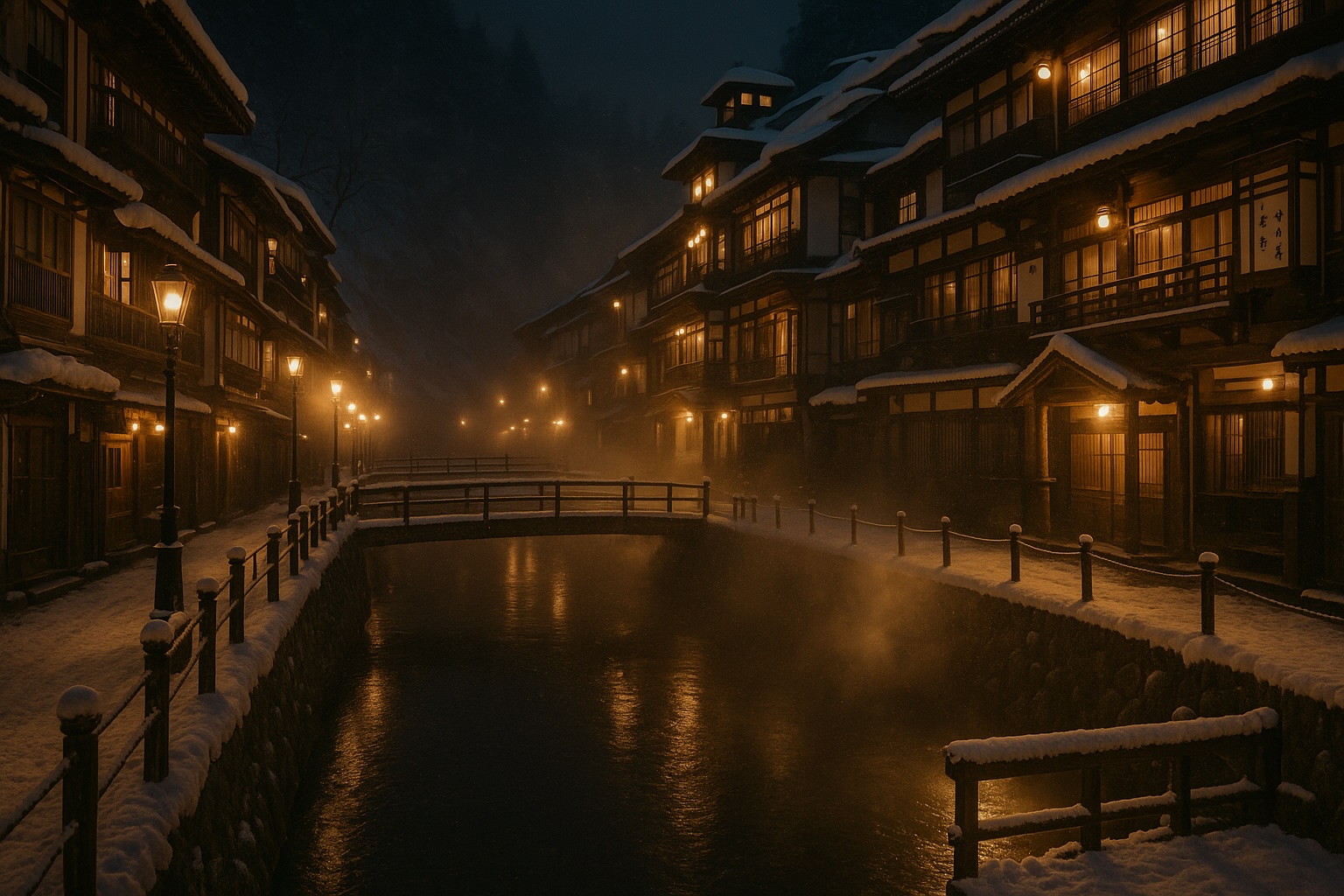 銀山温泉の夜景